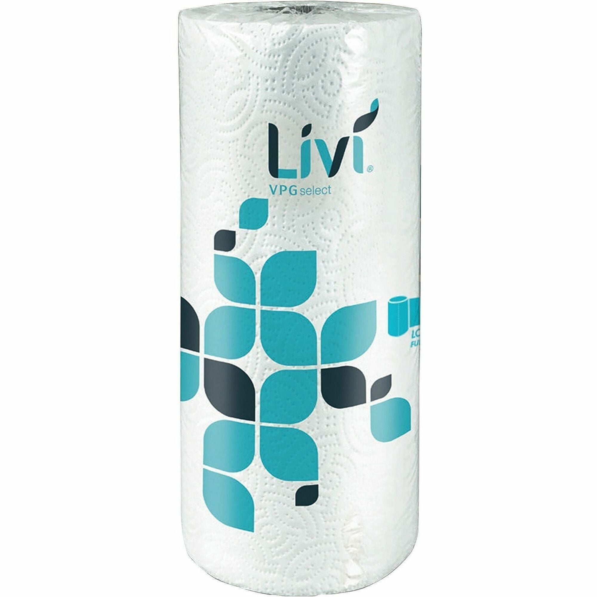 Livi VPG Select Kitchen Paper Towels - 2 Ply - 5" Width x 11" Length - 170 Sheets/Roll - 1 49/64" Core - Wheel Embossed - Bright White - Virgin Fiber, Paper - 170 Sheets/Roll - 1 Each