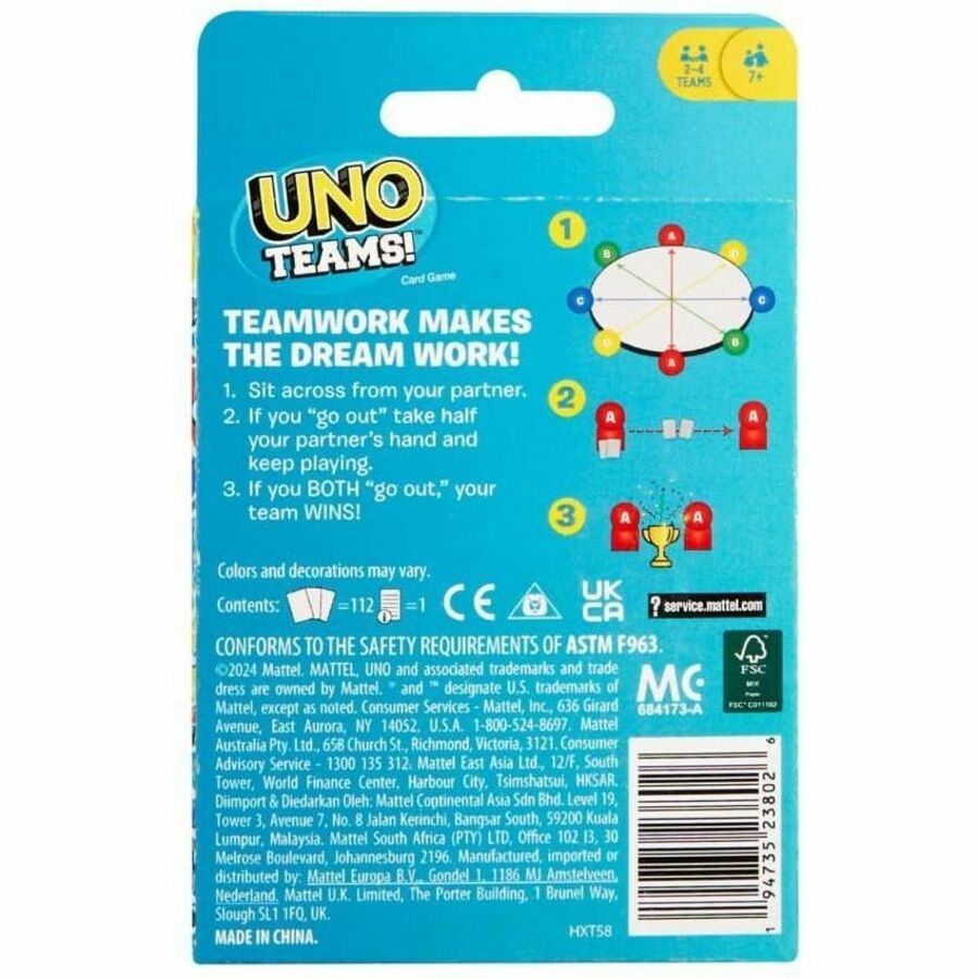 UNO Teams Card Game: Family Fun for Game Nights Travel Camping & Parties - Games Puzzles