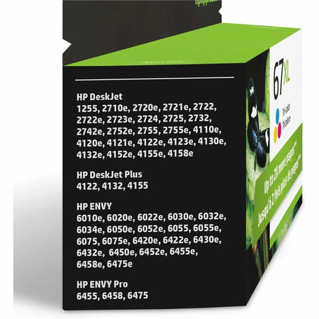 HP 67 Original High (XL) Yield Inkjet Ink Cartridge - Cyan, Magenta, Yellow, Tri-color - 1 Each - Alternate-Image1