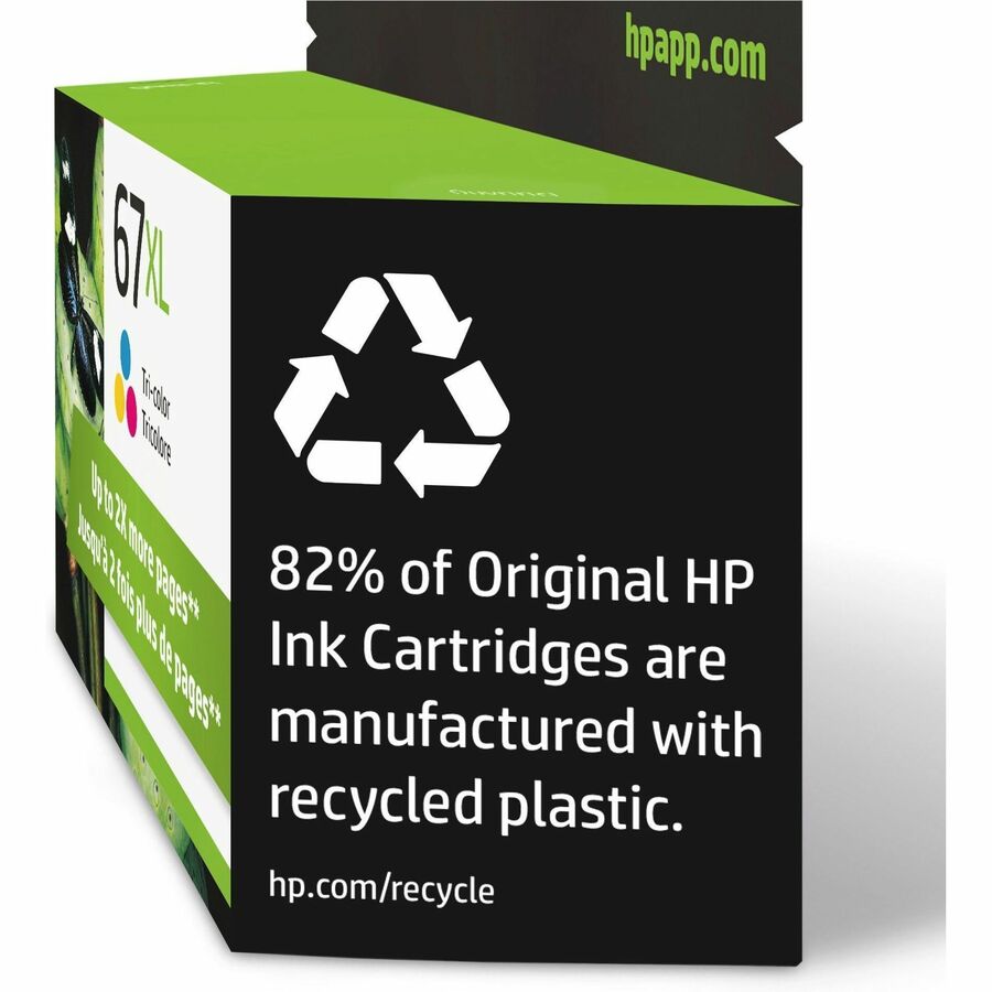 HP 67 Original High (XL) Yield Inkjet Ink Cartridge - Cyan, Magenta, Yellow, Tri-color - 1 Each - Alternate-Image2