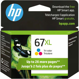 HP 67 Original High (XL) Yield Inkjet Ink Cartridge - Cyan, Magenta, Yellow, Tri-color - 1 Each - 1500