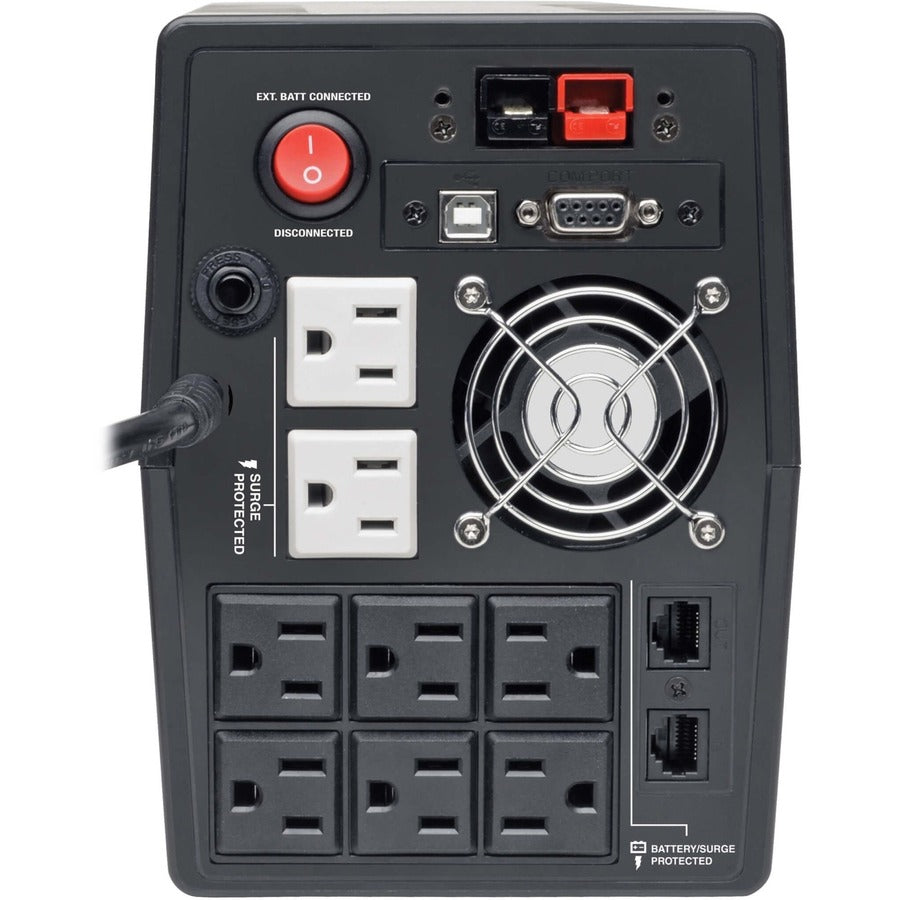 Tripp Lite series 8-Outlet UPS Power Protection System - Tower - 4 Hour Recharge - 5 Minute Stand-by - 110 V AC Input - 120 V AC Output - USB - 2 x NEMA 5-15R, 6 x NEMA 5-15R Receptacle(s)