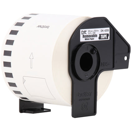 Brother DK Tape: 2.5’’ x 100 ft White Film Roll - Label Maker Supplies