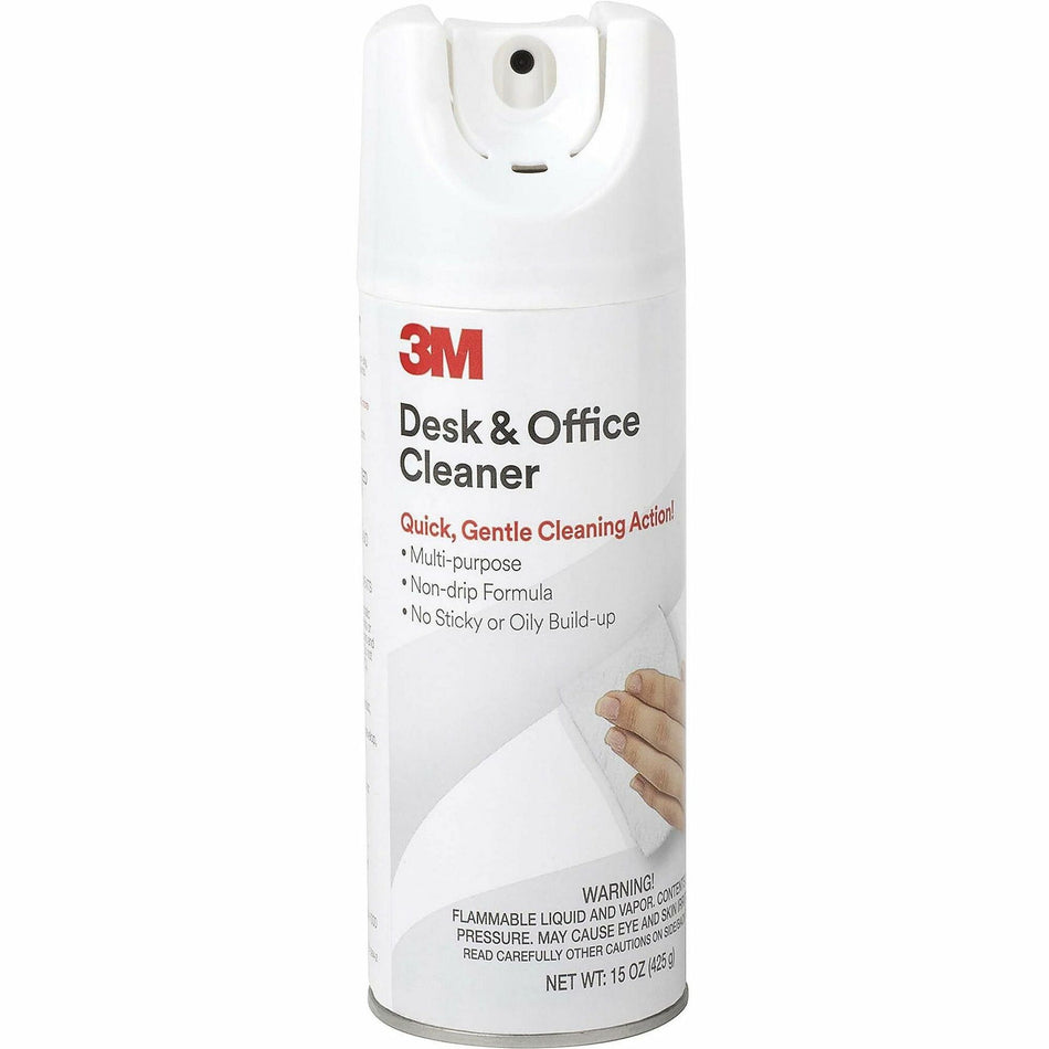 3M Desk/Office Cleaner Spray - For Multipurpose - 15 fl oz (0.5 quart) - Recommended For: Grease Remover, Grime Remover, Dirt Remover, Dust Remover, Fingerprint Remover, Coffee Remover, Soda Remover - Non-abrasive - 1 Each