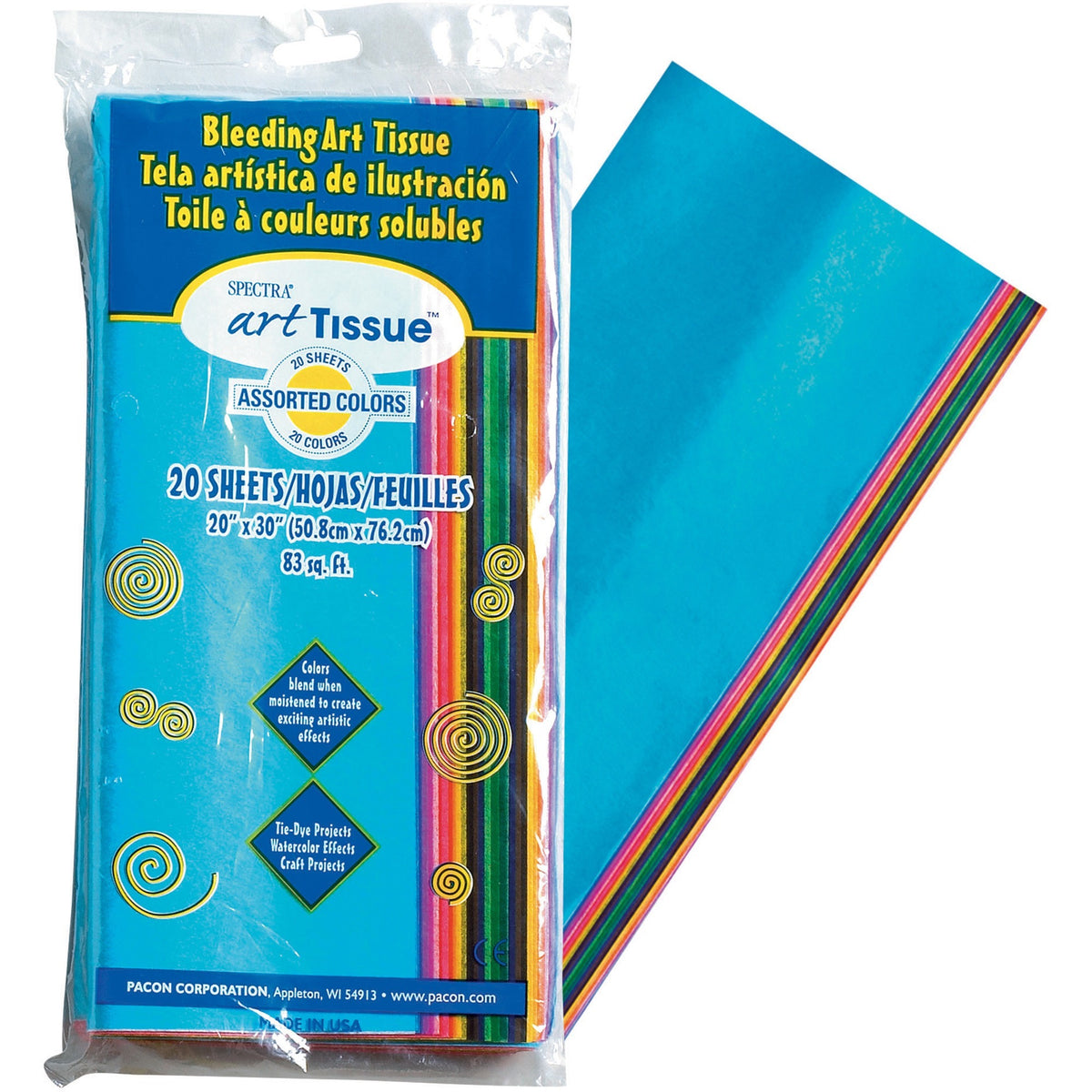 Spectra Art Tissue Paper Assortment - 20" Width x 30" Length - Assorted/ - 20 / Pack