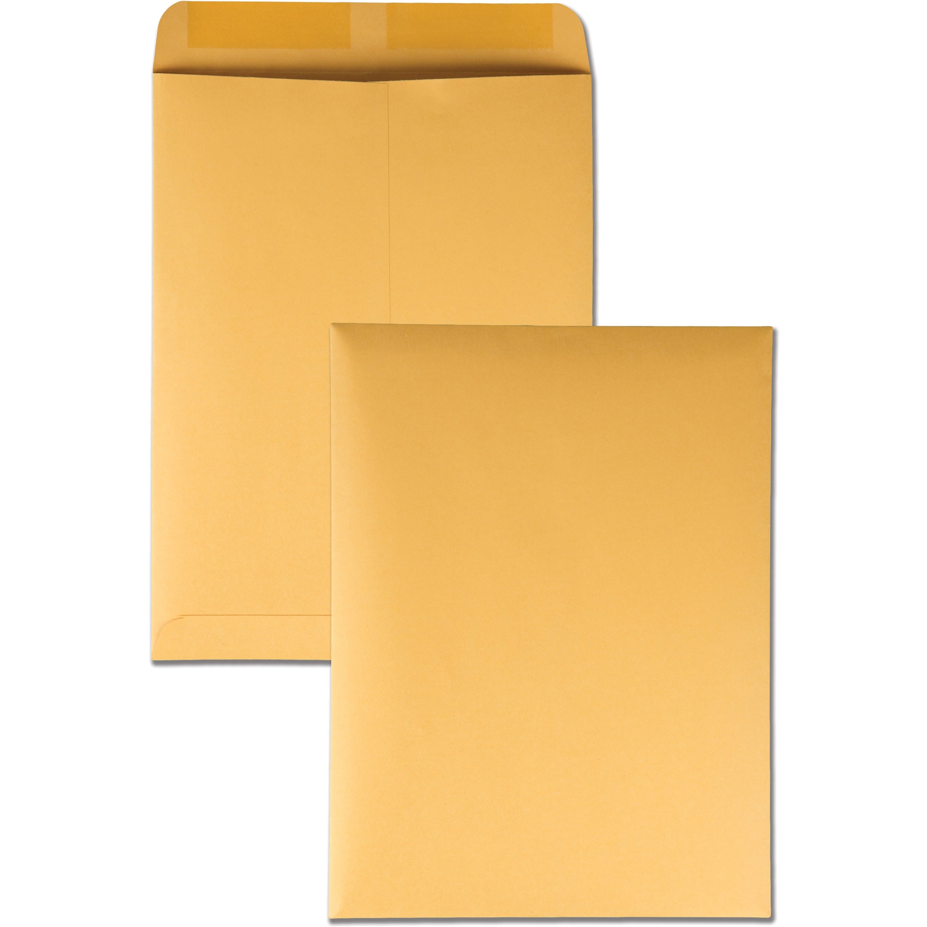 Quality Park 9 x 12 Heavyweight Catalog Mailing Envelopes - Catalog - #10 1/2 - 9" Width x 12" Length - 28 lb - Gummed - Brown - Kraft - 250 / Box