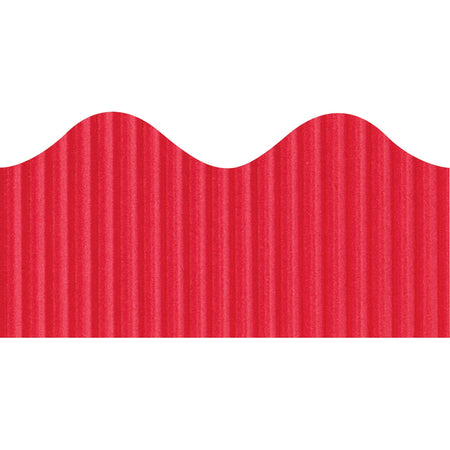 Bordette Decorative Border - Rectangle with Scalloped Trim Shape - Pin-up - Flame - Fadeless - 4" Height x 2.25" Width x 600" Length - Dark Red - Paper - 1 Roll