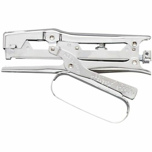 Ace Ace Chrome Clipper Stapler - Staples Upto 20 Sheet of 20lb Paper - Holds Upto 210 Staple - Full Strip - Staple Size: 0.25" - 2.63" Throat Depth - Chrome - Steel - 1 Each