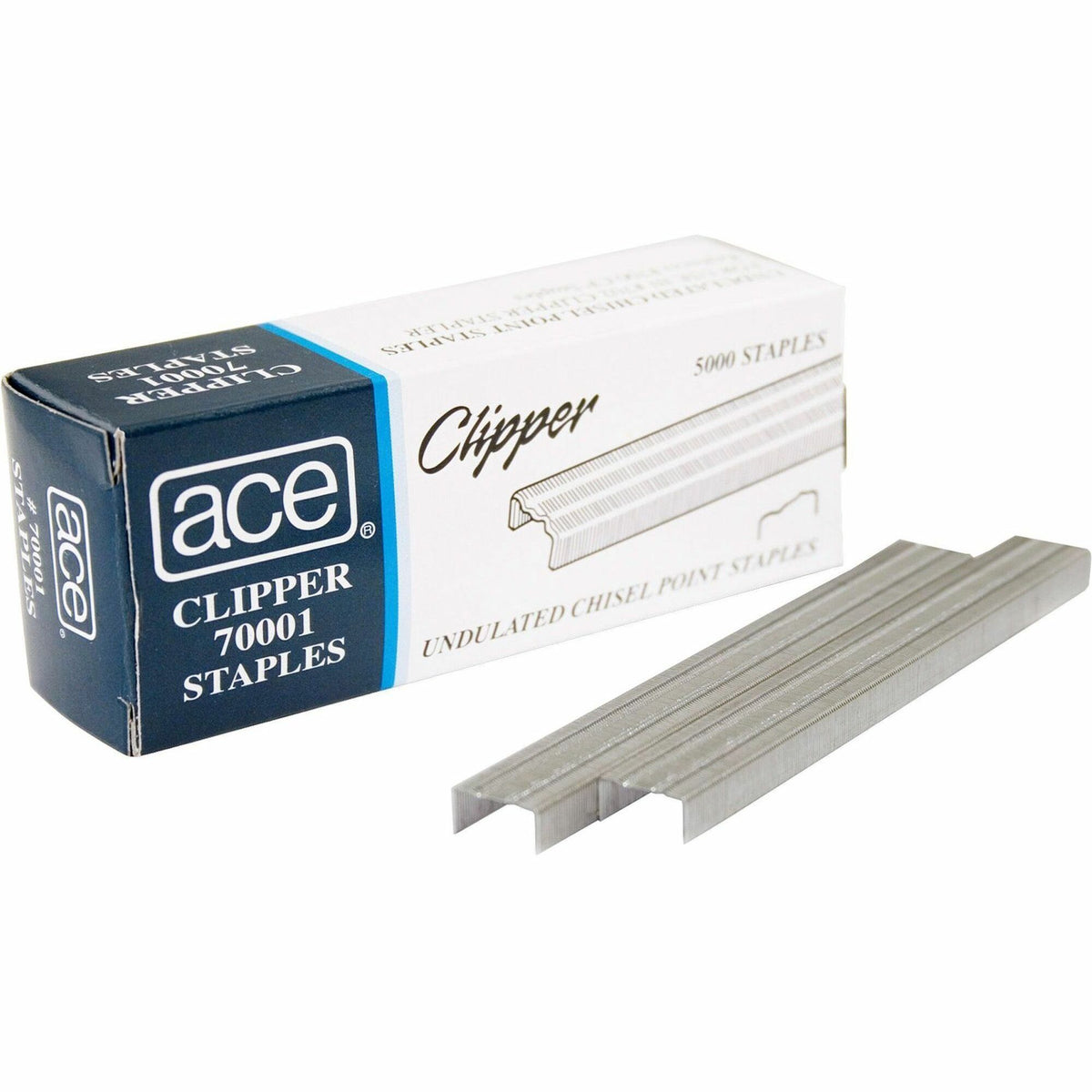 Ace Ace Undulated Clipper Staples - Chisel Point - 210 Per Strip - 5000 / Box
