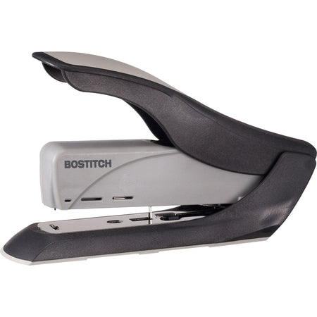 Bostitch Spring-Powered Antimicrobial Heavy Duty Stapler - Staples Upto 60 Sheet - Staple Size: 0.31" , 0.38" - 2.62" Throat Depth - Black, Gray - Steel, Rubber, Plastic - 1 Each