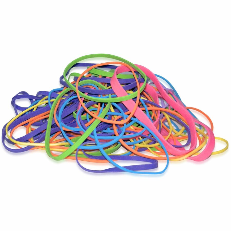 Alliance Rubber Brites Color-Coded Rubber Bands - Size: #16, #18, #19, #32, #33, #64 - Reusable, Elastic, Stretchable, Latex-free, Freezer Safe, Microwave Safe, Durable - Pink, Blue, Orange, Lime, Purple, Yellow - 1 Box