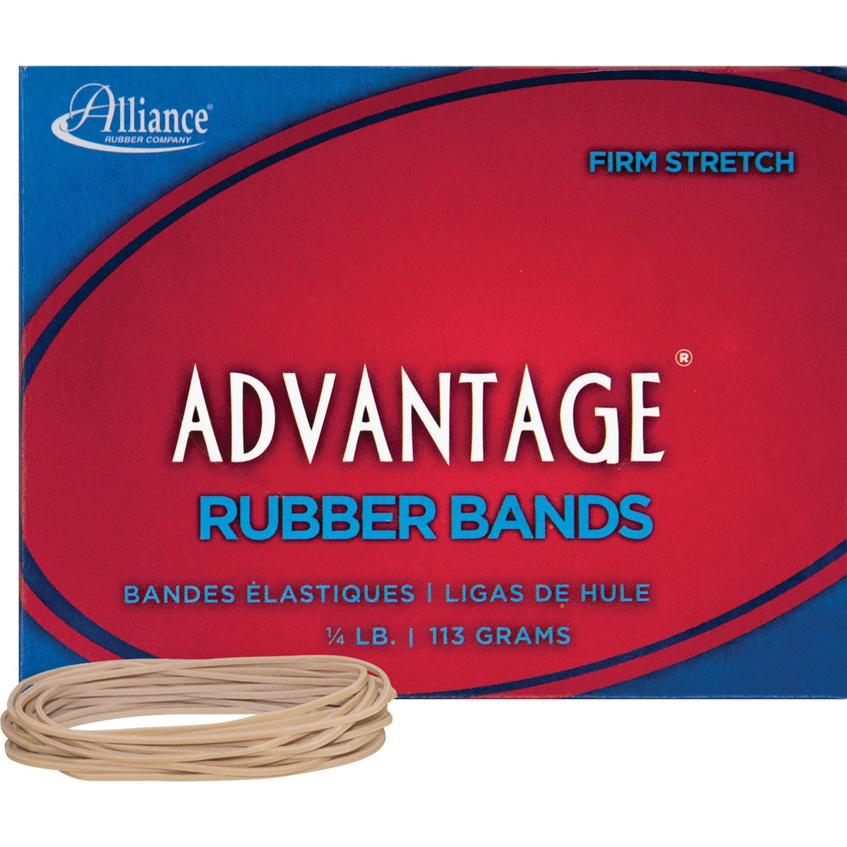 Alliance Rubber Advantage Rubber Bands - Size: #19 - 3.5" Length x 0.1" Width - Stretchable, Elastic - Natural Crepe - 312 / Box