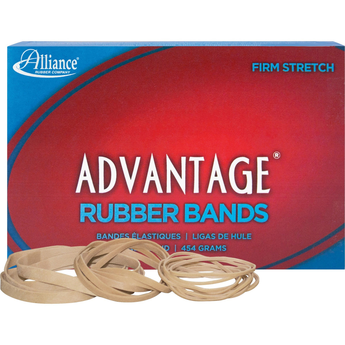 Alliance Rubber Advantage Rubber Bands - Size: #54 - Stretchable, Elastic - Natural Crepe - 1 Box