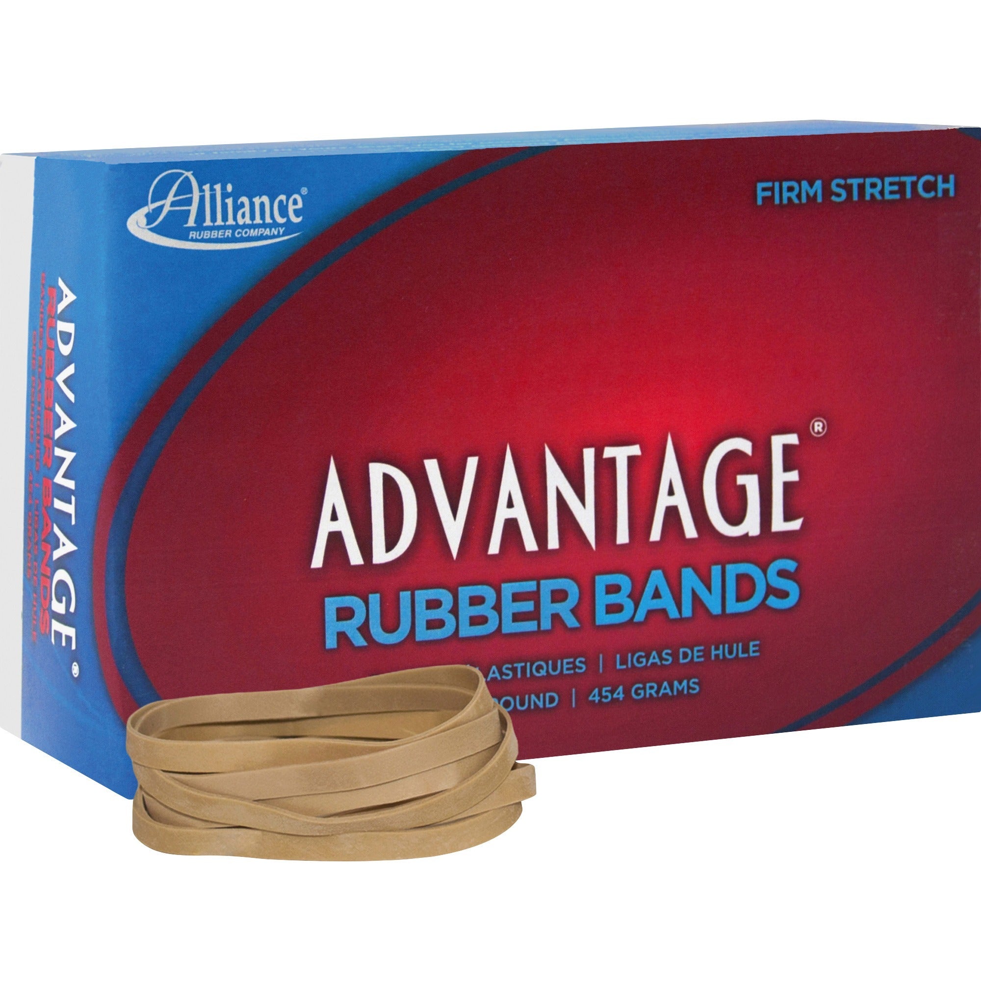 Alliance Rubber Advantage Rubber Bands - Size: #64 - 3.5" Length x 0.3" Width - Natural - 320 / Box