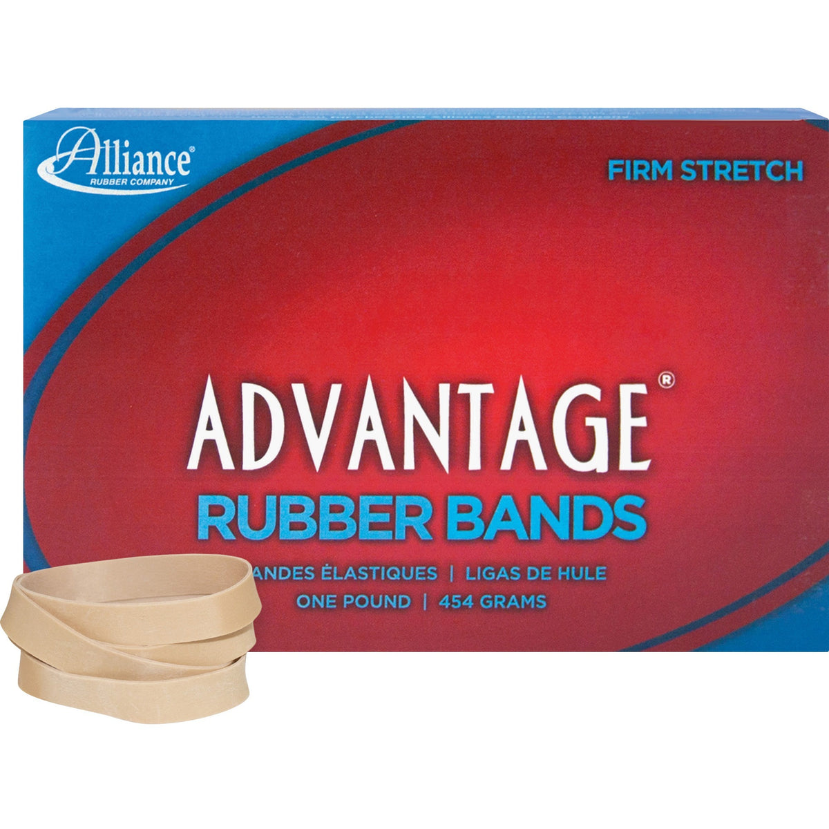 Alliance Rubber Advantage Rubber Bands - Size: #84 - 3.5" Length x 0.5" Width - Stretchable, Elastic - Natural Crepe - 150 / Box