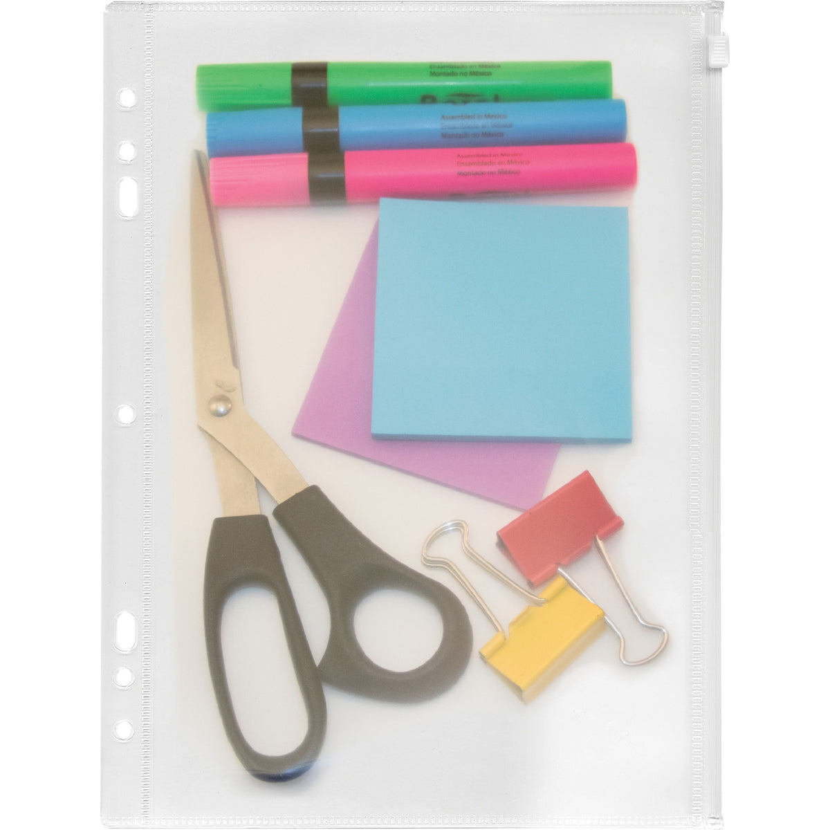Anglers Zip-All Ring Binder Pockets - For 8" x 10 1/2" Sheet - Ring Binder - Clear - Polypropylene - 1 Each
