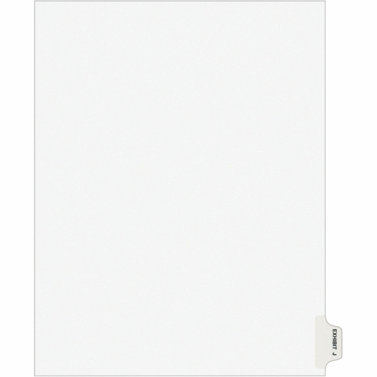 Avery® Individual Legal Exhibit Dividers - Avery Style - 1 Printed Tab(s) - Character - J - 8.5" Divider Width x 11" Divider Length - Letter - White Paper Divider - Paper Tab(s) - 20% Recycled - Reinforced Tab, Rip Proof, Unpunched - 25 / Pack