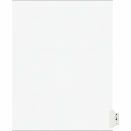 Avery® Individual Legal Exhibit Dividers - Avery Style - 1 Printed Tab(s) - Character - J - 8.5" Divider Width x 11" Divider Length - Letter - White Paper Divider - Paper Tab(s) - 20% Recycled - Reinforced Tab, Rip Proof, Unpunched - 25 / Pack