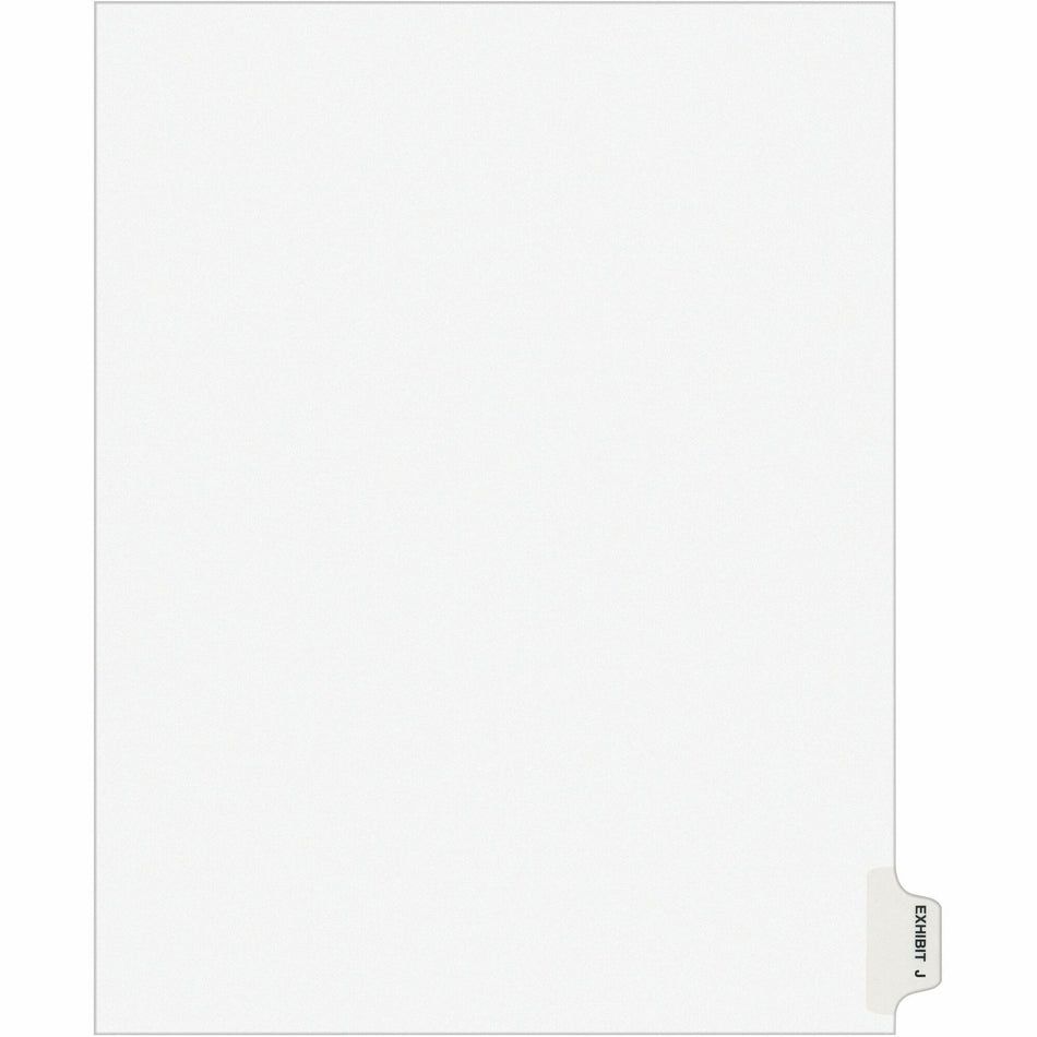 Avery® Individual Legal Exhibit Dividers - Avery Style - 1 Printed Tab(s) - Character - J - 8.5" Divider Width x 11" Divider Length - Letter - White Paper Divider - Paper Tab(s) - 20% Recycled - Reinforced Tab, Rip Proof, Unpunched - 25 / Pack