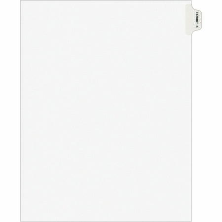 Avery® Individual Legal Exhibit Dividers - Avery Style - 1 Printed Tab(s) - Character - K - 8.5" Divider Width x 11" Divider Length - Letter - White Paper Divider - Paper Tab(s) - 20% Recycled - Reinforced Tab, Rip Proof, Unpunched - 25 / Pack
