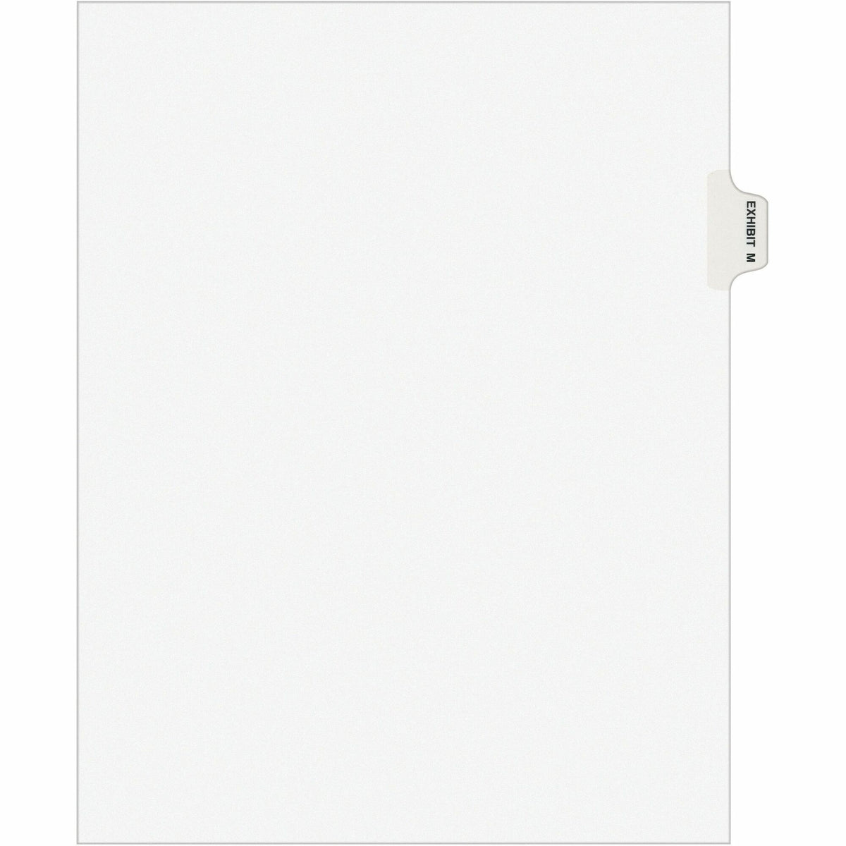 Avery® Individual Legal Exhibit Dividers - Avery Style - 1 Printed Tab(s) - Character - M - 8.5" Divider Width x 11" Divider Length - Letter - White Paper Divider - Paper Tab(s) - 20% Recycled - Reinforced Tab, Rip Proof, Unpunched - 25 / Pack