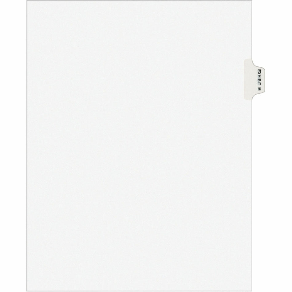 Avery® Individual Legal Exhibit Dividers - Avery Style - 1 Printed Tab(s) - Character - M - 8.5" Divider Width x 11" Divider Length - Letter - White Paper Divider - Paper Tab(s) - 20% Recycled - Reinforced Tab, Rip Proof, Unpunched - 25 / Pack