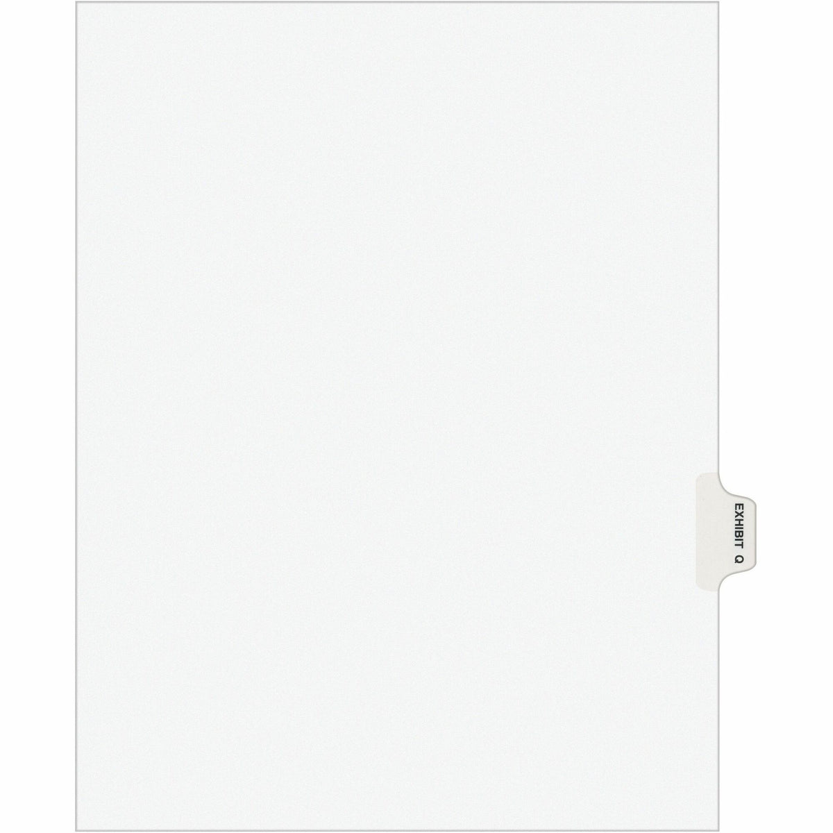 Avery® Individual Legal Exhibit Dividers - Avery Style - 1 Printed Tab(s) - Character - Q - 8.5" Divider Width x 11" Divider Length - Letter - White Paper Divider - Paper Tab(s) - 20% Recycled - Reinforced Tab, Rip Proof, Unpunched - 25 / Pack