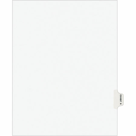 Avery® Individual Legal Exhibit Dividers - Avery Style - 1 Printed Tab(s) - Character - R - 8.5" Divider Width x 11" Divider Length - Letter - White Paper Divider - Paper Tab(s) - 20% Recycled - Reinforced Tab, Rip Proof, Unpunched - 25 / Pack
