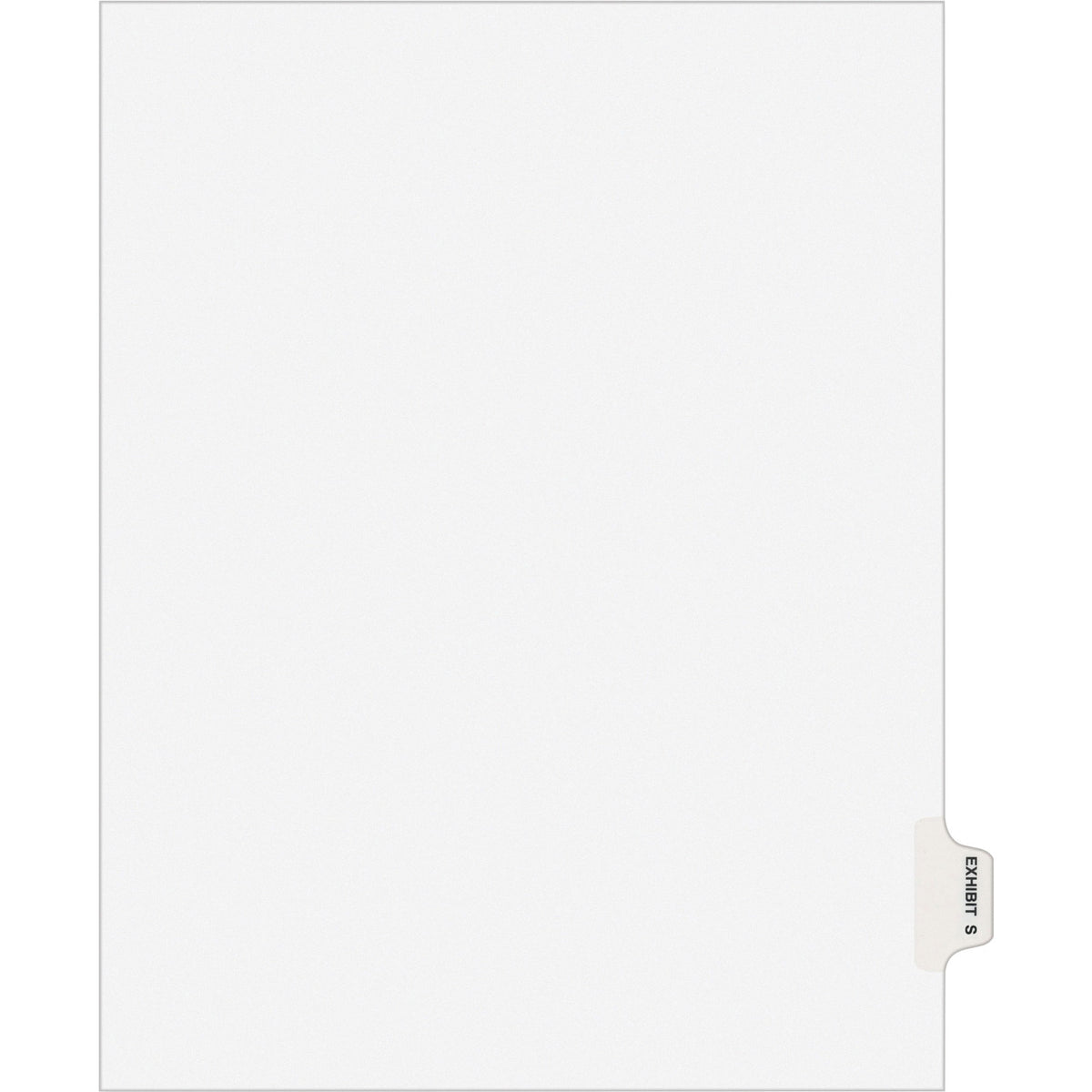 Avery® Individual Legal Exhibit Dividers - Avery Style - 1 Printed Tab(s) - Character - S - 8.5" Divider Width x 11" Divider Length - Letter - White Paper Divider - Paper Tab(s) - 20% Recycled - Reinforced Tab, Rip Proof, Unpunched - 25 / Pack