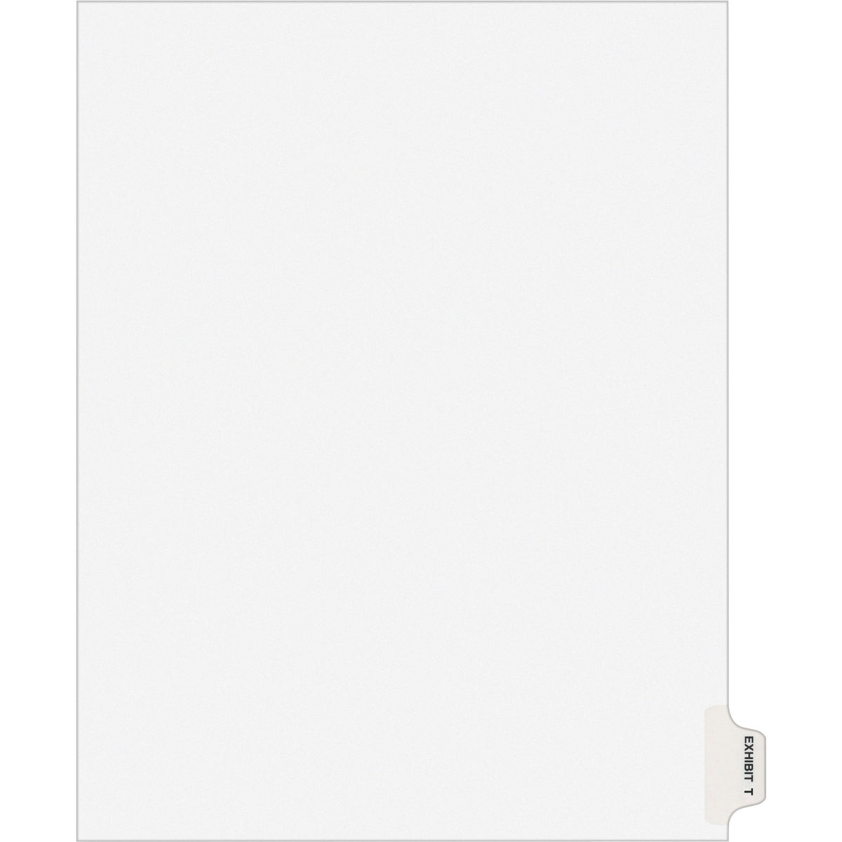 Avery® Individual Legal Exhibit Dividers - Avery Style - 1 Printed Tab(s) - Character - T - 8.5" Divider Width x 11" Divider Length - Letter - White Paper Divider - Paper Tab(s) - 20% Recycled - Reinforced Tab, Rip Proof, Unpunched - 25 / Pack