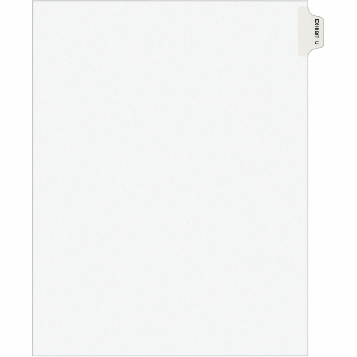 Avery® Individual Legal Exhibit Dividers - Avery Style - 1 Printed Tab(s) - Character - U - 8.5" Divider Width x 11" Divider Length - Letter - White Paper Divider - Paper Tab(s) - 20% Recycled - Reinforced Tab, Rip Proof, Unpunched - 25 / Pack