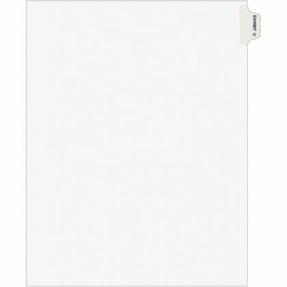 Avery® Individual Legal Exhibit Dividers - Avery Style - 1 Printed Tab(s) - Character - U - 8.5" Divider Width x 11" Divider Length - Letter - White Paper Divider - Paper Tab(s) - 20% Recycled - Reinforced Tab, Rip Proof, Unpunched - 25 / Pack