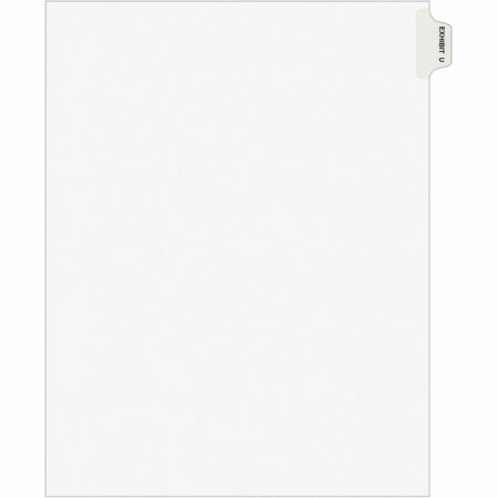 Avery® Individual Legal Exhibit Dividers - Avery Style - 1 Printed Tab(s) - Character - U - 8.5" Divider Width x 11" Divider Length - Letter - White Paper Divider - Paper Tab(s) - 20% Recycled - Reinforced Tab, Rip Proof, Unpunched - 25 / Pack