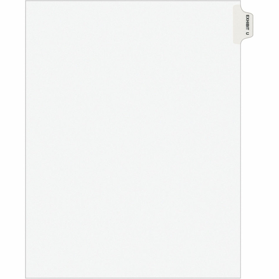 Avery® Individual Legal Exhibit Dividers - Avery Style - 1 Printed Tab(s) - Character - U - 8.5" Divider Width x 11" Divider Length - Letter - White Paper Divider - Paper Tab(s) - 20% Recycled - Reinforced Tab, Rip Proof, Unpunched - 25 / Pack