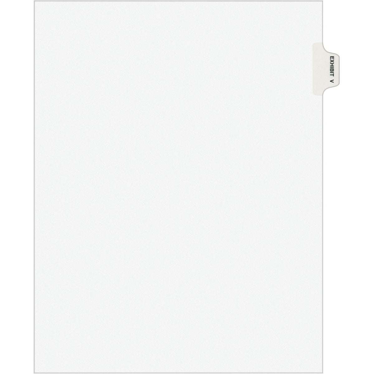 Avery® Individual Legal Exhibit Dividers - Avery Style - 1 Printed Tab(s) - Character - V - 8.5" Divider Width x 11" Divider Length - Letter - White Paper Divider - Paper Tab(s) - 20% Recycled - Reinforced Tab, Rip Proof, Unpunched - 25 / Pack