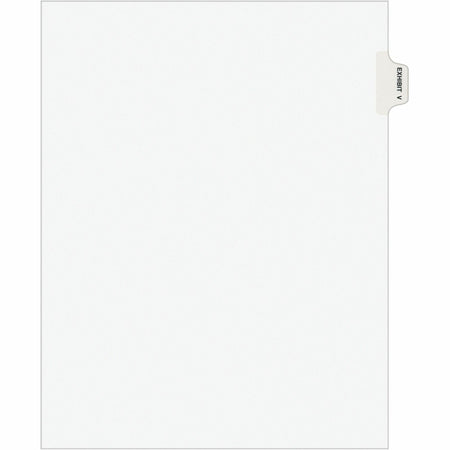 Avery® Individual Legal Exhibit Dividers - Avery Style - 1 Printed Tab(s) - Character - V - 8.5" Divider Width x 11" Divider Length - Letter - White Paper Divider - Paper Tab(s) - 20% Recycled - Reinforced Tab, Rip Proof, Unpunched - 25 / Pack