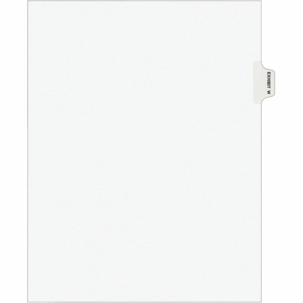 Avery® Individual Legal Exhibit Dividers - Avery Style - 1 Printed Tab(s) - Character - W - 8.5" Divider Width x 11" Divider Length - Letter - White Paper Divider - Paper Tab(s) - 20% Recycled - Reinforced Tab, Rip Proof, Unpunched - 25 / Pack