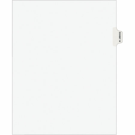 Avery® Individual Legal Exhibit Dividers - Avery Style - 1 Printed Tab(s) - Character - W - 8.5" Divider Width x 11" Divider Length - Letter - White Paper Divider - Paper Tab(s) - 20% Recycled - Reinforced Tab, Rip Proof, Unpunched - 25 / Pack