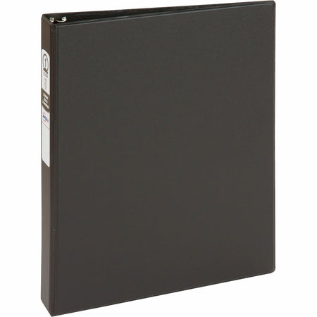 Avery®Economy Binder - 1" Binder Capacity - Letter - 8 1/2" x 11" Sheet Size - 175 Sheet Capacity - 3 Ring(s) - Fastener(s): Round Ring - Pocket(s): 2, Internal - Vinyl - Black - Recycled - Non Locking Mechanism - 1 Each