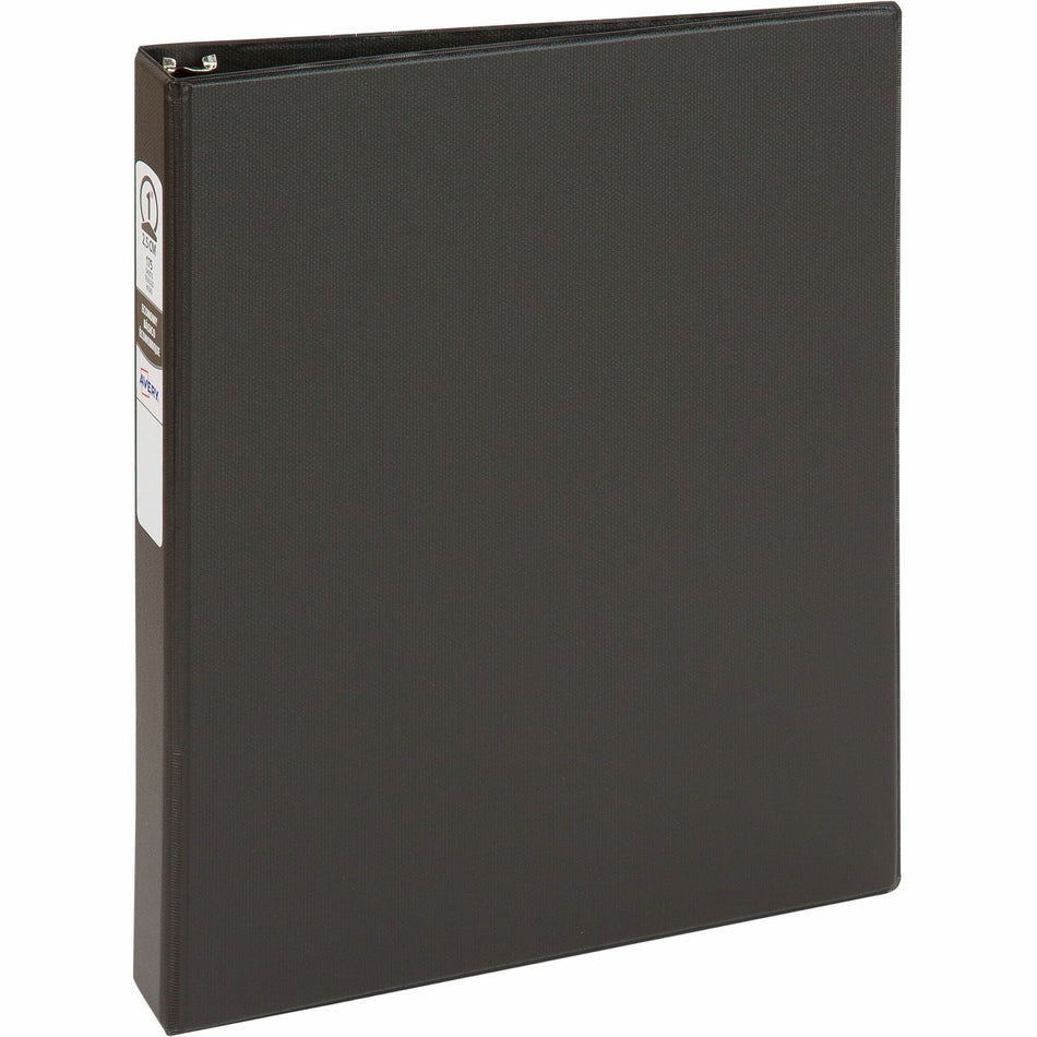 Avery®Economy Binder - 1" Binder Capacity - Letter - 8 1/2" x 11" Sheet Size - 175 Sheet Capacity - 3 Ring(s) - Fastener(s): Round Ring - Pocket(s): 2, Internal - Vinyl - Black - Recycled - Non Locking Mechanism - 1 Each
