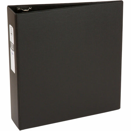 Avery®Economy Binder - 3" Binder Capacity - Letter - 8 1/2" x 11" Sheet Size - 460 Sheet Capacity - 3 Ring(s) - Fastener(s): Round Ring - Pocket(s): 2, Internal - Vinyl - Black - Recycled - Non Locking Mechanism - 1 Each