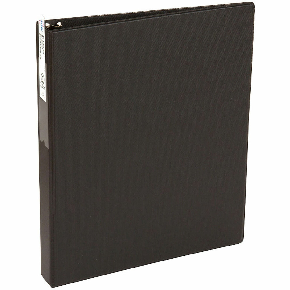 Avery®Economy Binder - 1" Binder Capacity - Letter - 8 1/2" x 11" Sheet Size - 175 Sheet Capacity - 3 Ring(s) - Fastener(s): Round Ring - Pocket(s): 2, Internal - Vinyl - Black - Recycled - Label Holder, Exposed Rivet, Non Locking Mechanism - 1 Each