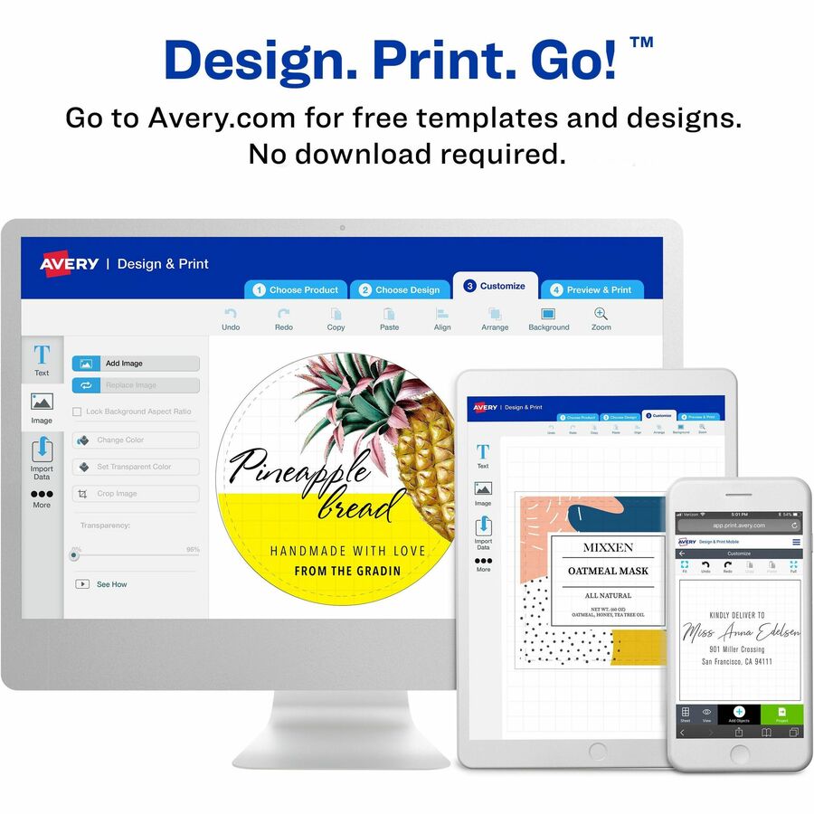 Avery®  Permanent File Folder Labels - 11/16" Width x 3 7/16" Length - Permanent Adhesive - Rectangle - Laser, Inkjet - Dark Blue - Self-adhesive - 7 / Sheet - 252 / Pack