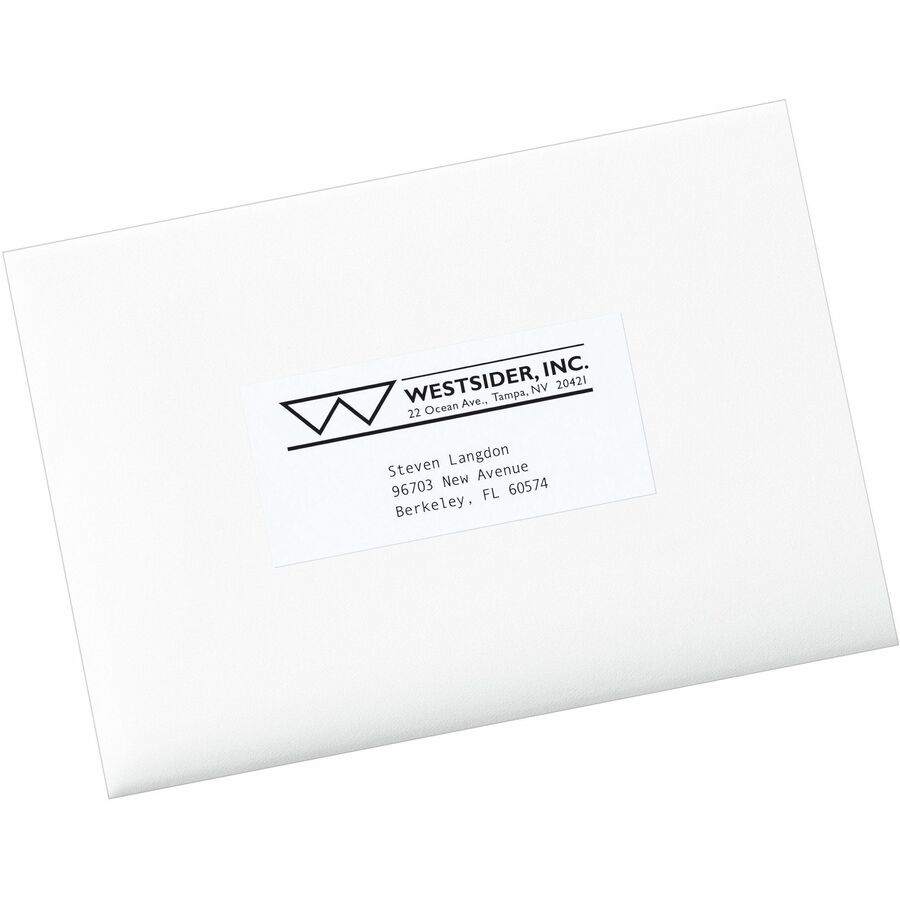 Avery®  Shipping Label - 2" Width x 4 1/4" Length - Permanent Adhesive - Rectangle - Matte - White - Paper - Permanent Adhesive, Customizable - 10 / Sheet - 100 Total Sheets - 1000 Total Label(s) - 1000 / Box