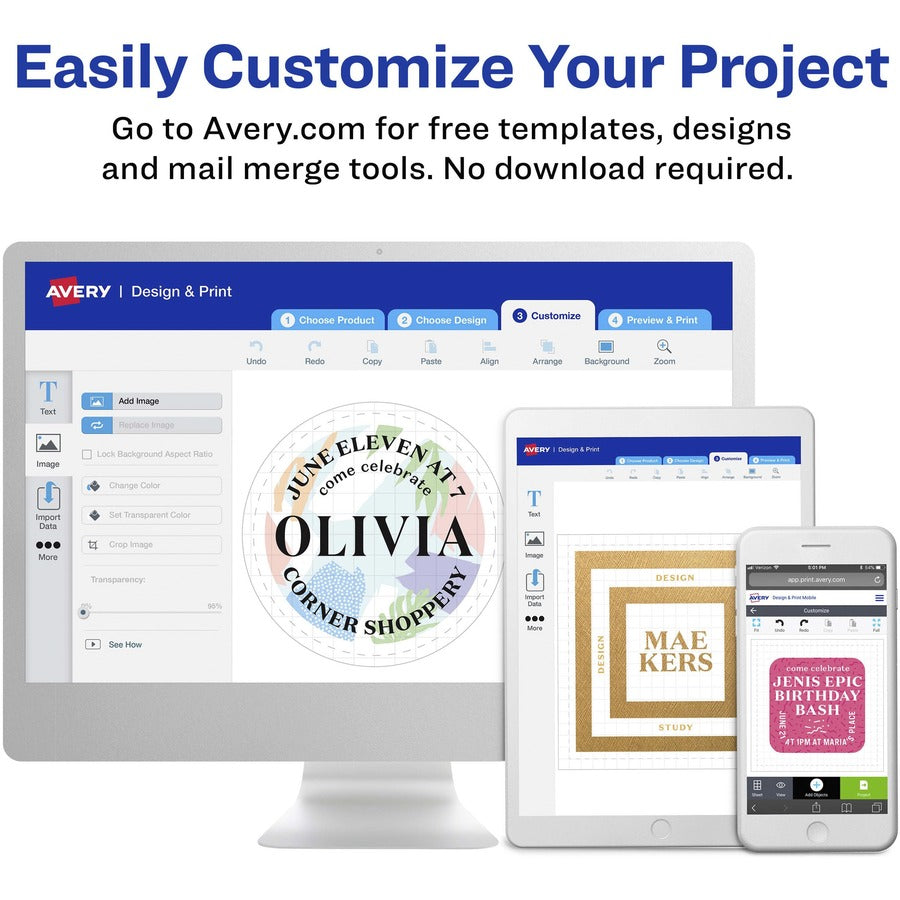 Avery®  1-1/4" Color-Coding Labels - 1 1/4" Diameter - Removable Adhesive - Round - Laser - Neon Yellow - 12 / Sheet - 400 / Pack