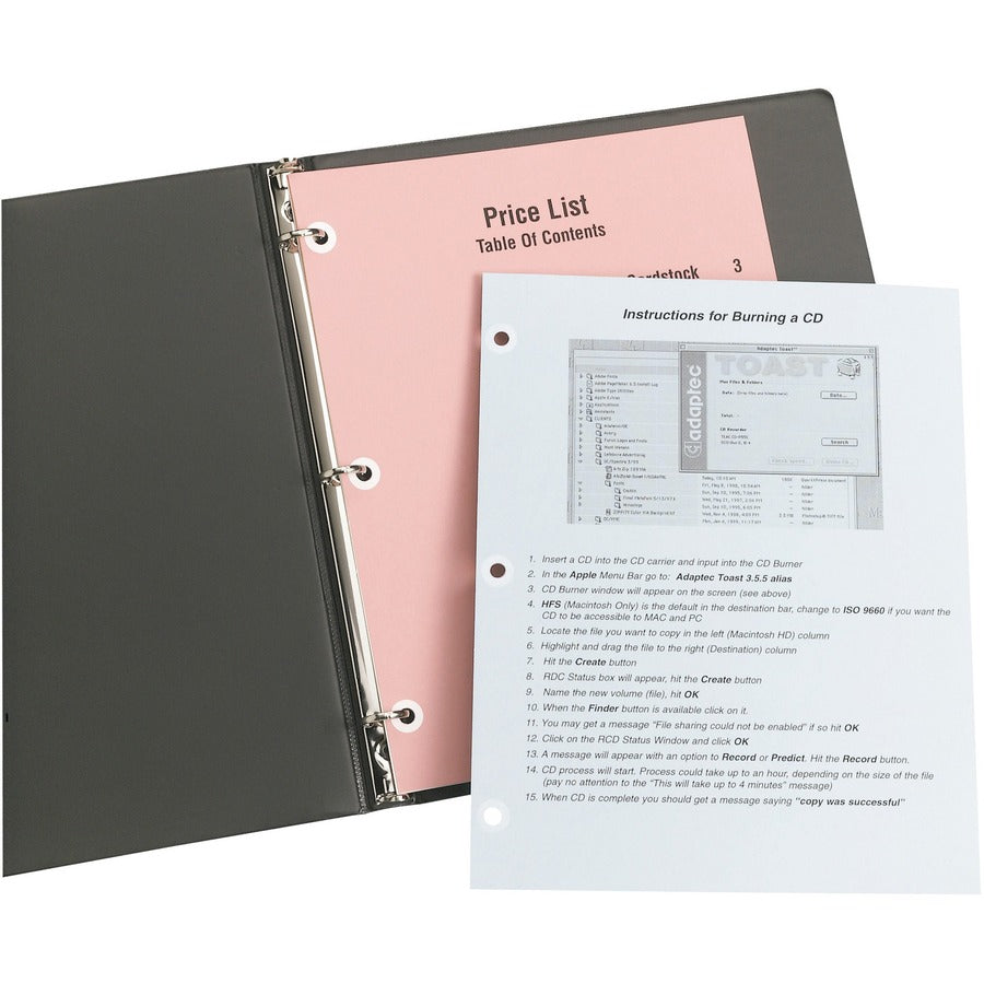 Avery® White Self-Adhesive Reinforcement Labels - 0.3" Diameter - 3 x Holes - Round - White - Polyvinyl - 1000 / Pack