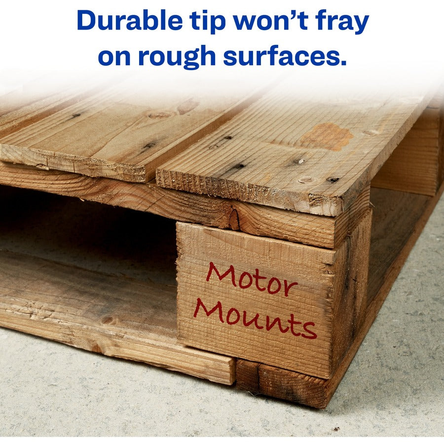 Avery®Marks A Lot Permanent Markers - 4.7625 mm Regular Chisel Marker Point - Red Ink - Red Plastic Barrel - 1 Dozen