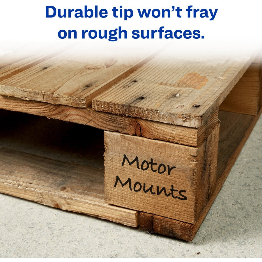 Avery®Marks A Lot Large Desk-Style Permanent Markers - 4.7625 mm Chisel Marker Point - Green Ink - Green Plastic Barrel - 1 Dozen