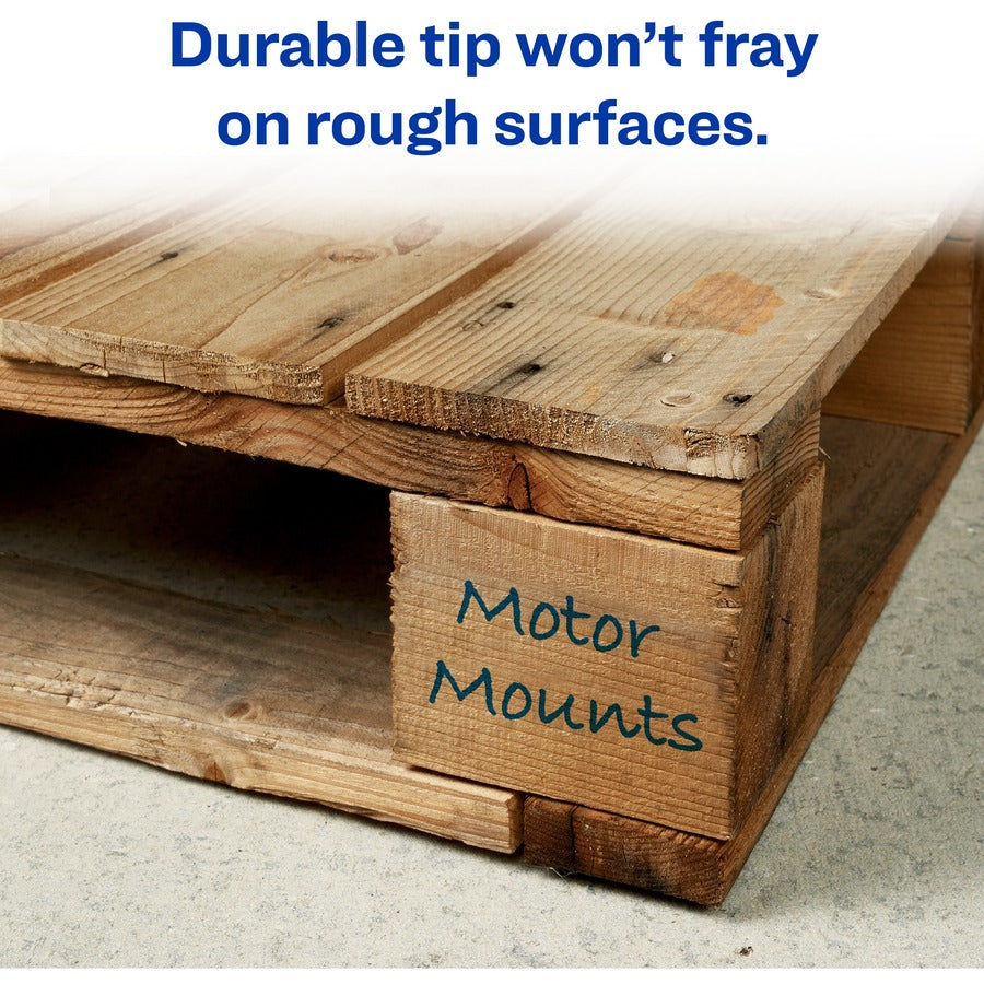 Avery®Marks A Lot Large Desk-Style Permanent Markers - 4.762500 mm Chisel Marker Point - Blue Ink - Blue Plastic Barrel - 1 Dozen