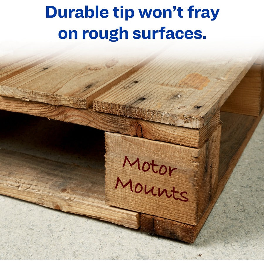 Avery®Marks A Lot Large Desk-Style Permanent Markers - 4.7625 mm Chisel Marker Point - Red Ink - Red Plastic Barrel - 1 Dozen